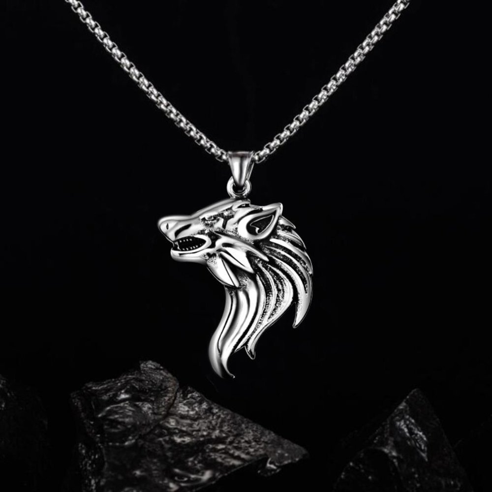 ❤️Viking wolf head fashion pendant necklace for women/men, N90201P182